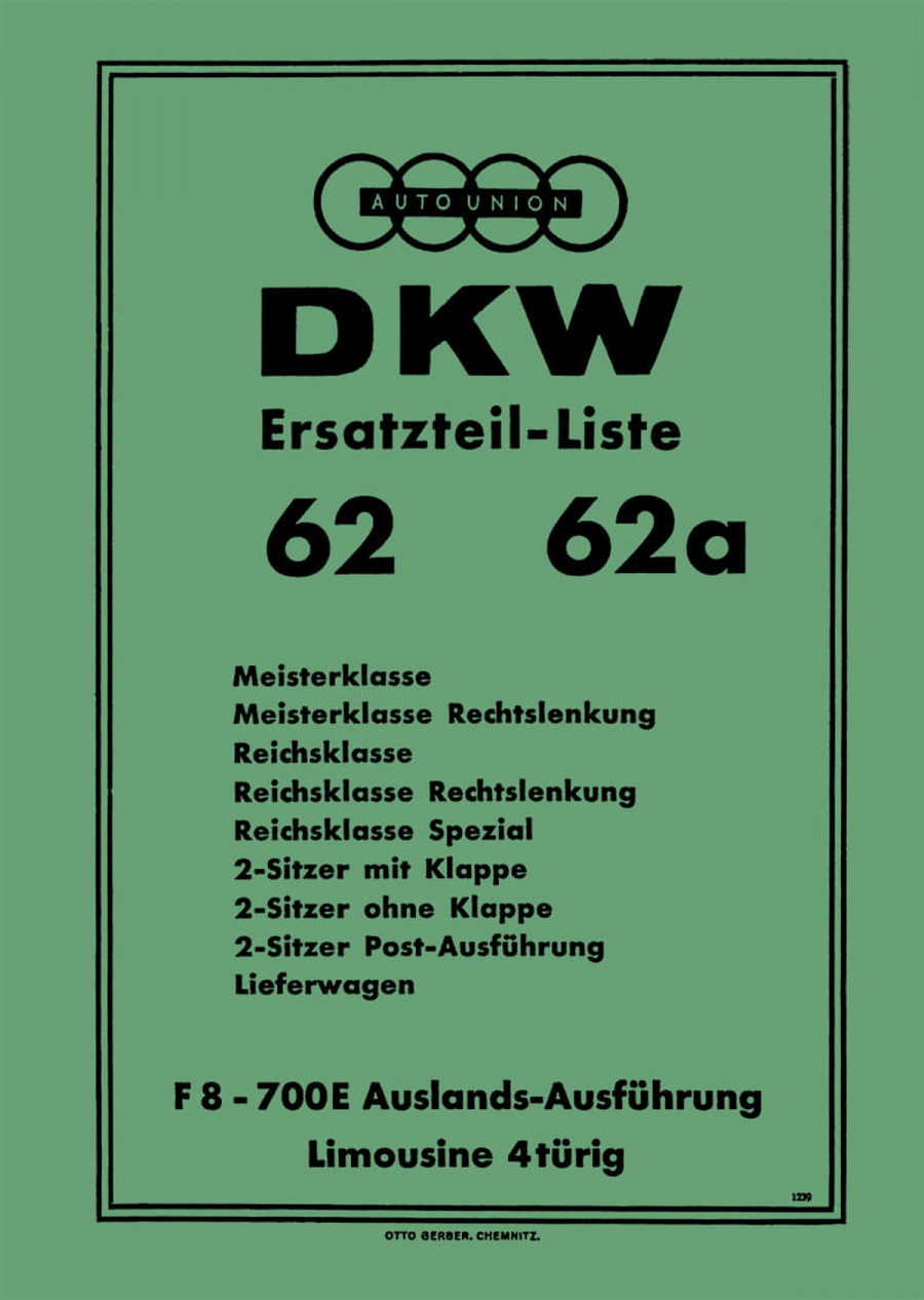DKW F8 Ersatzteilkatalog