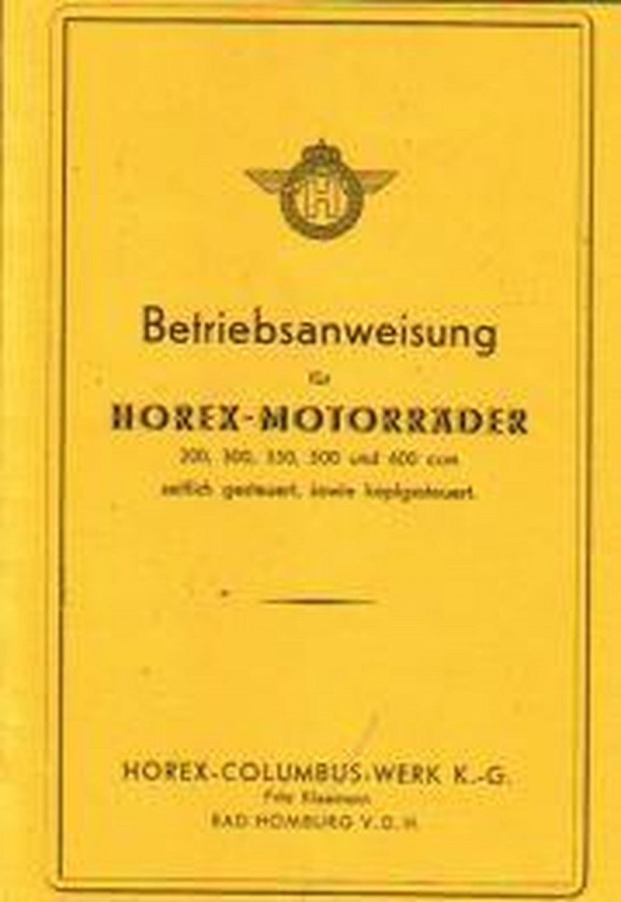 Horex Modelle 1936/1937 Betriebsanleitung