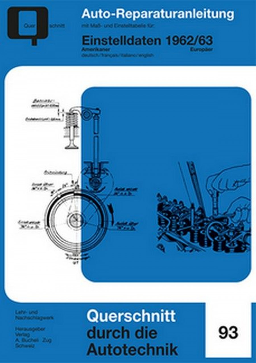 Einstelldaten 1962 / 63 - Reparaturbuch