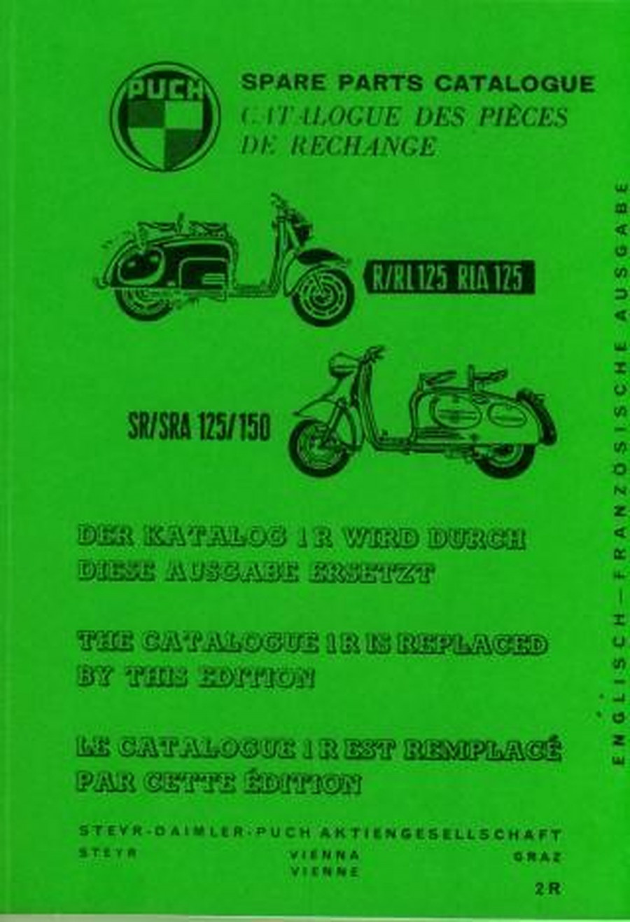 Puch Scooter 125 R/RL/RLA, 125/150 SR/SRA, Spare-parts-list, Catalogue des Piéces de Rechange