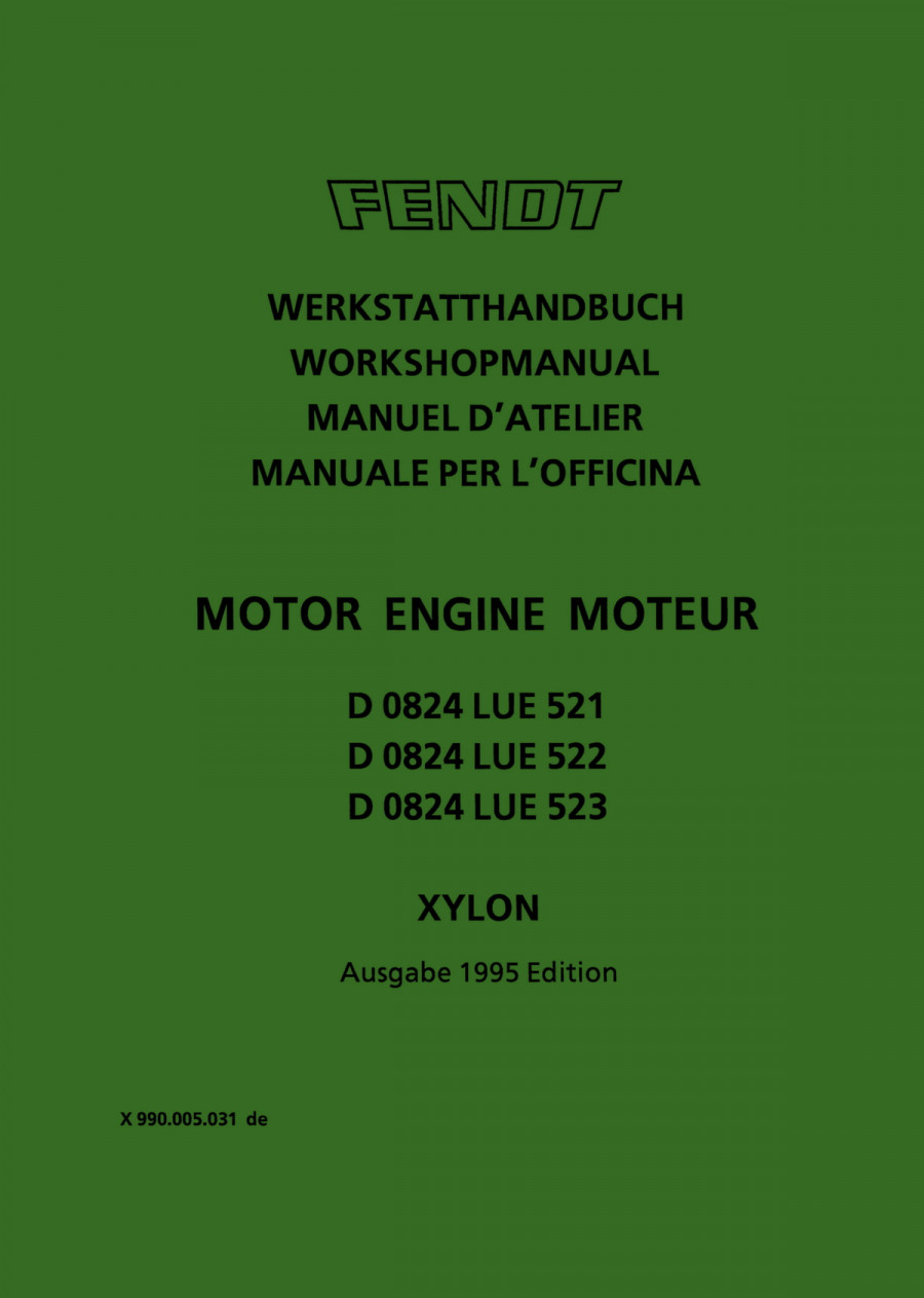 Fendt Xylon Motor Werkstatthandbuch