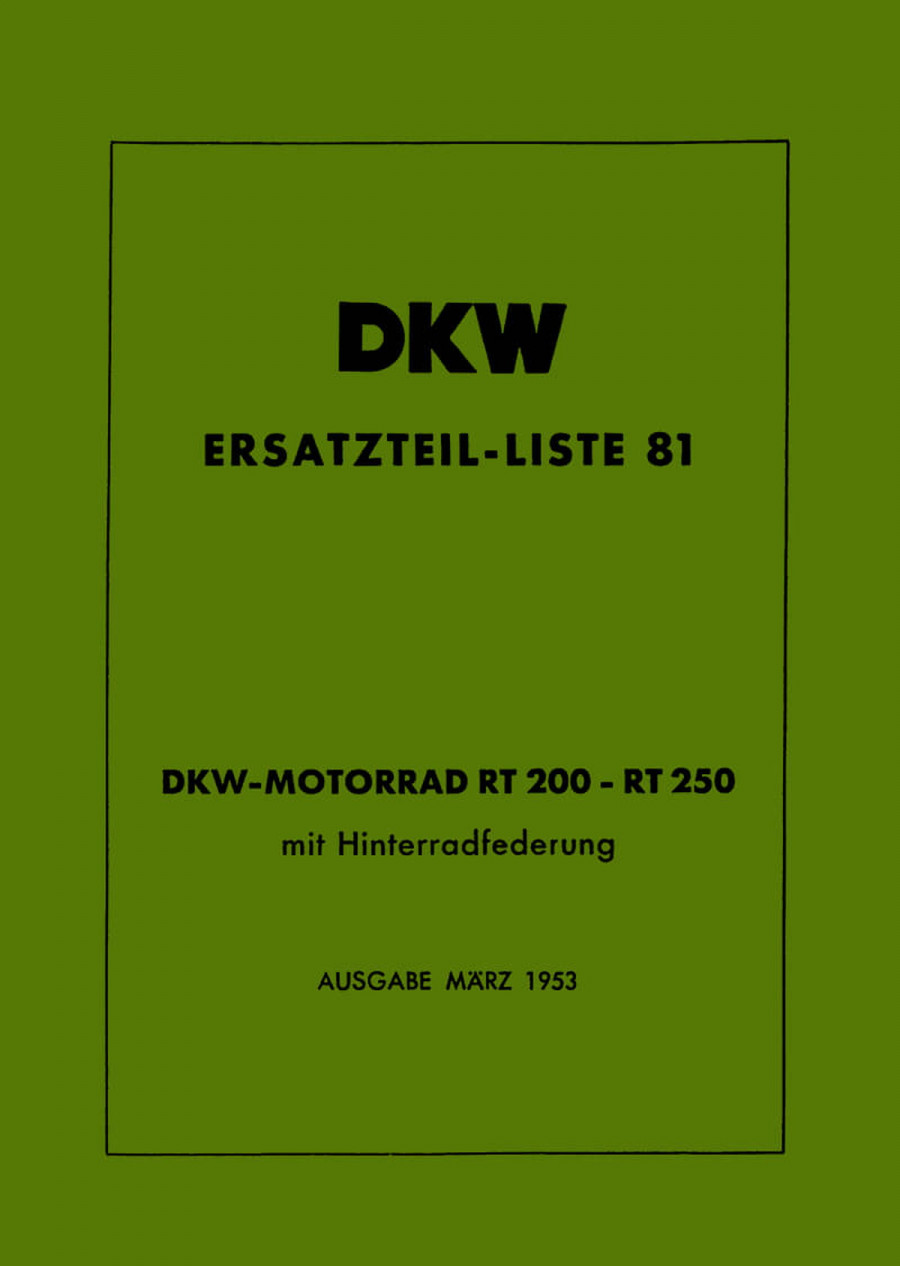 DKW RT200H und RT250H Ersatzteilkatalog