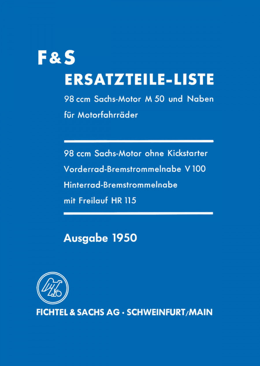 Sachs 98 ccm Motor mit Flachkolben Ersatzteilkatalog