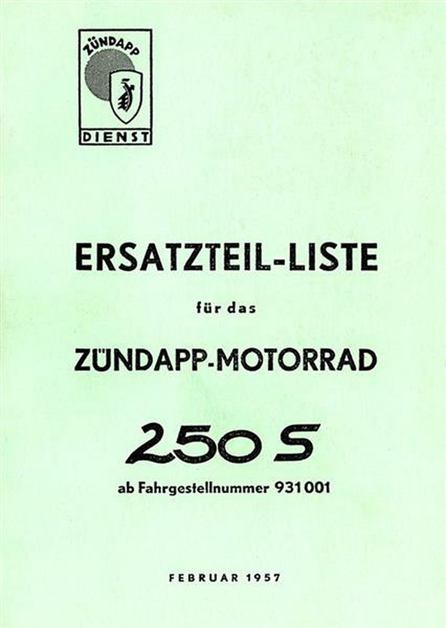 Zündapp 250S Ersatzteilkatalog