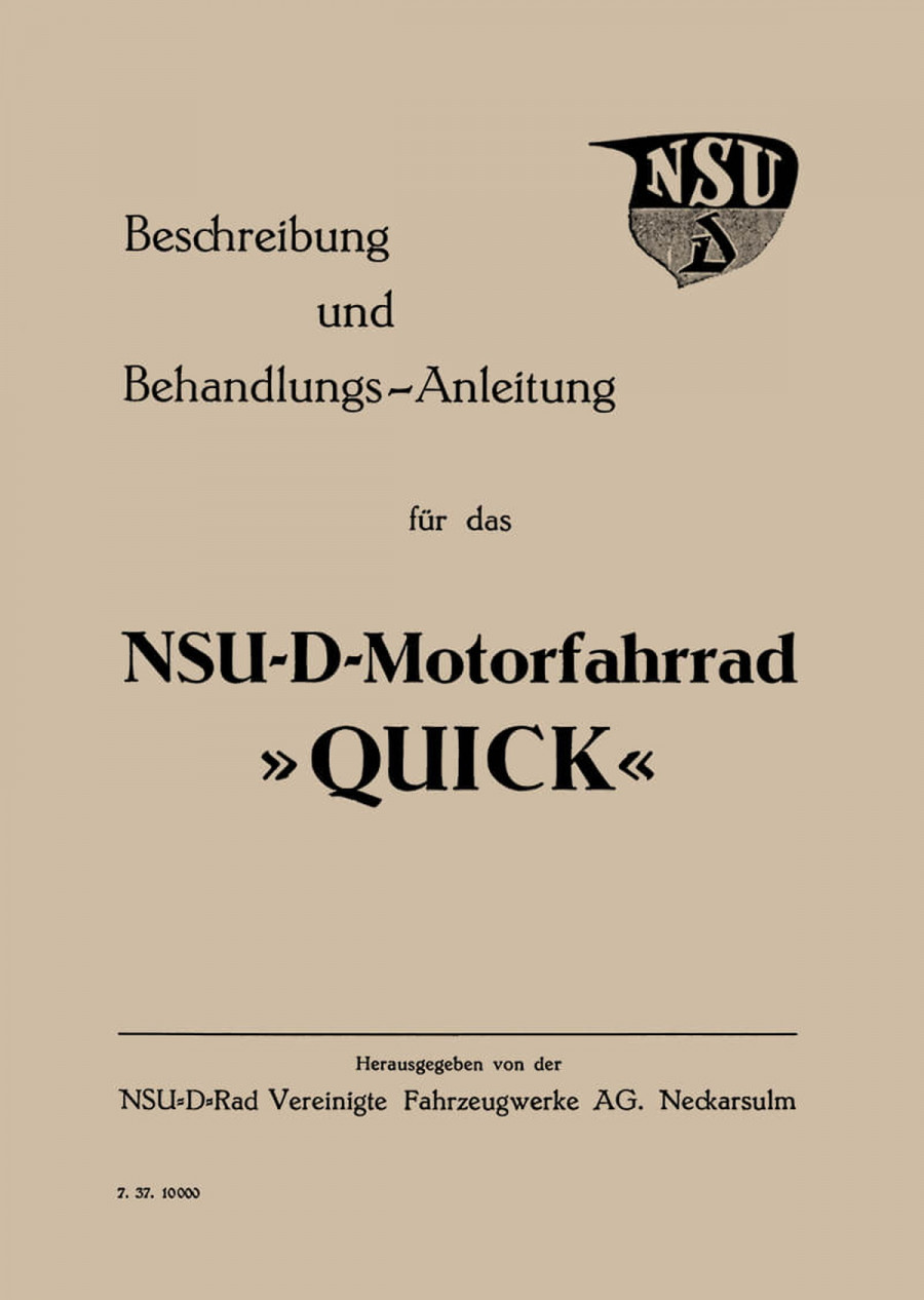 NSU Quick Betriebsanleitung