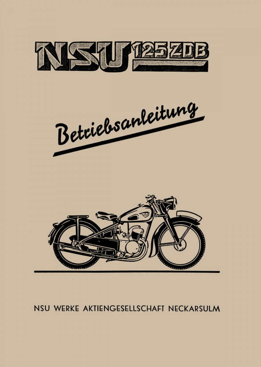 NSU 125ZDB Betriebsanleitung