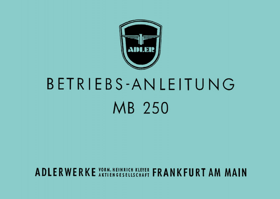 Adler MB250 Betriebsanleitung