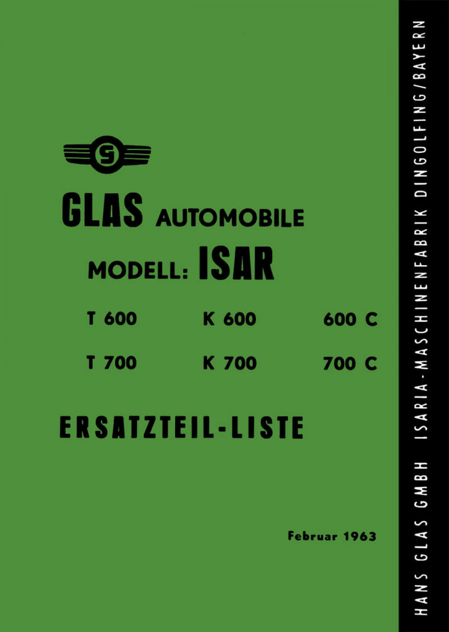 Glas Isar 600 und 700 Modelle Ersatzteilliste