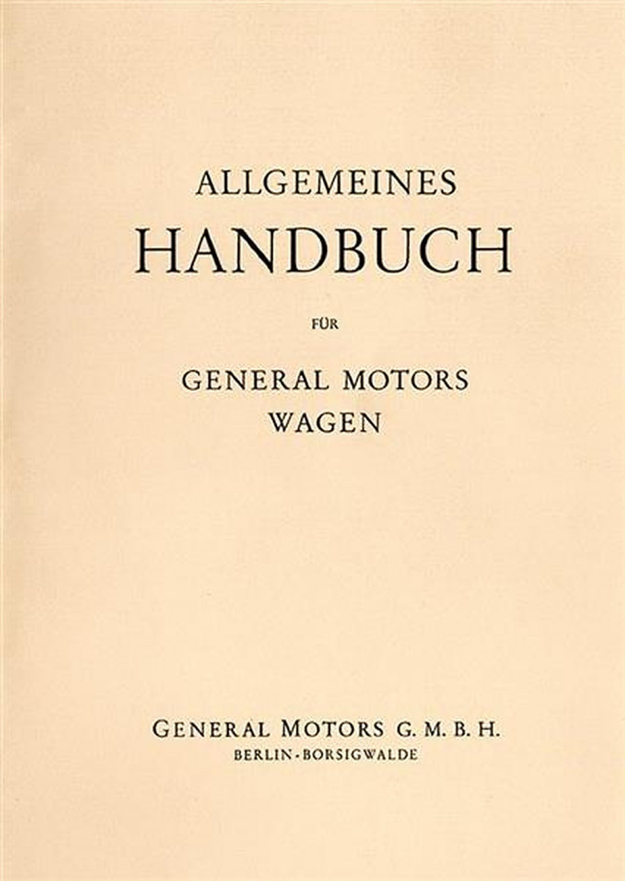 General Motors Modelle 1929 Betriebsanleitung