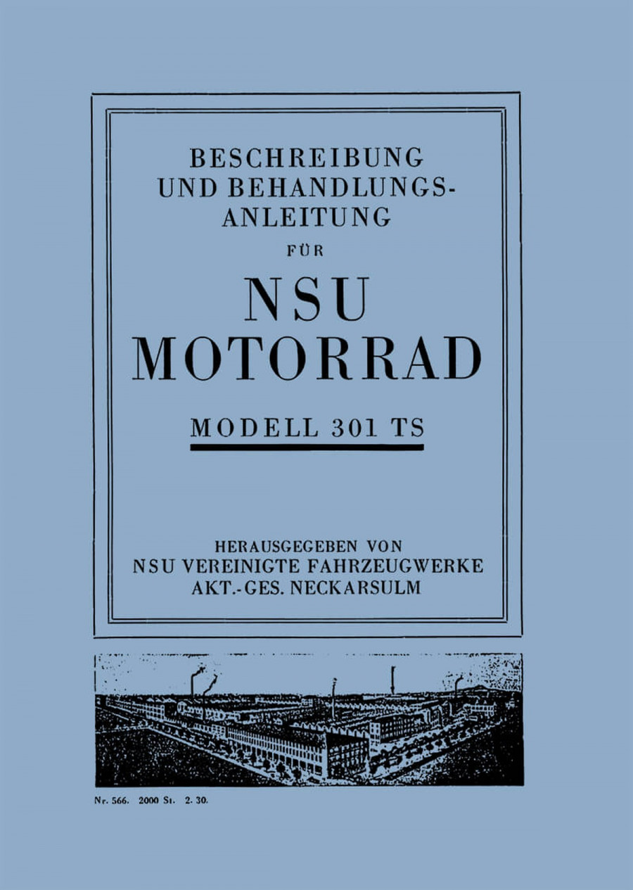 NSU 301TS Betriebsanleitung