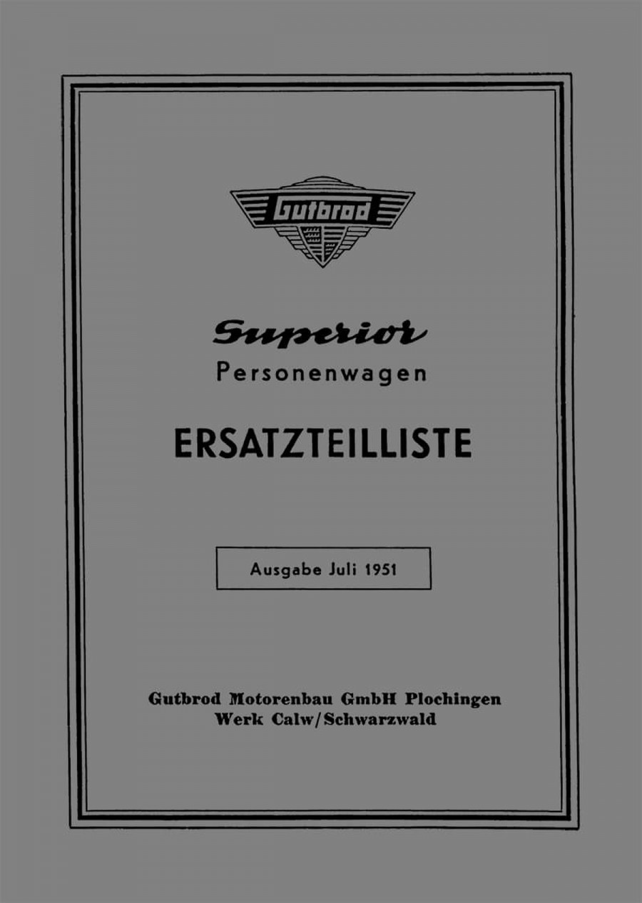 Gutbrod Superior Ersatzteilkatalog