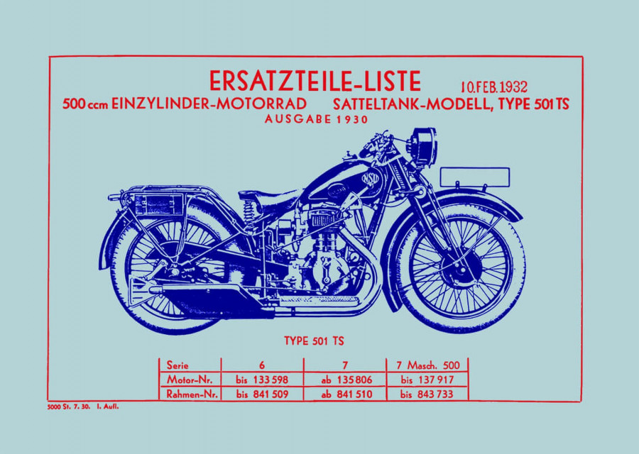 NSU 501TS Ersatzteilkatalog