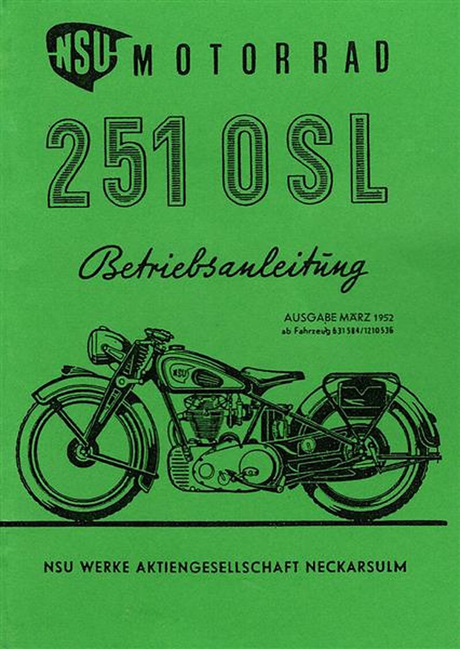 NSU 251OSL Betriebsanleitung