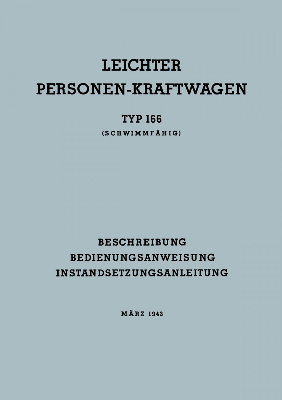 VW Typ 166 Betriebsanleitung