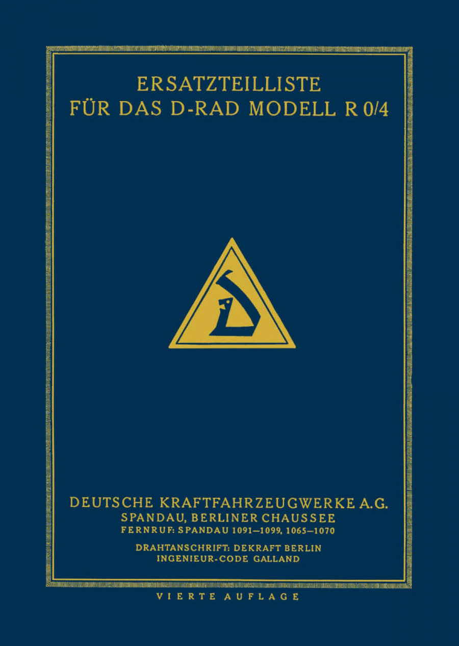 D-Rad R0/4 Ersatzteilkatalog