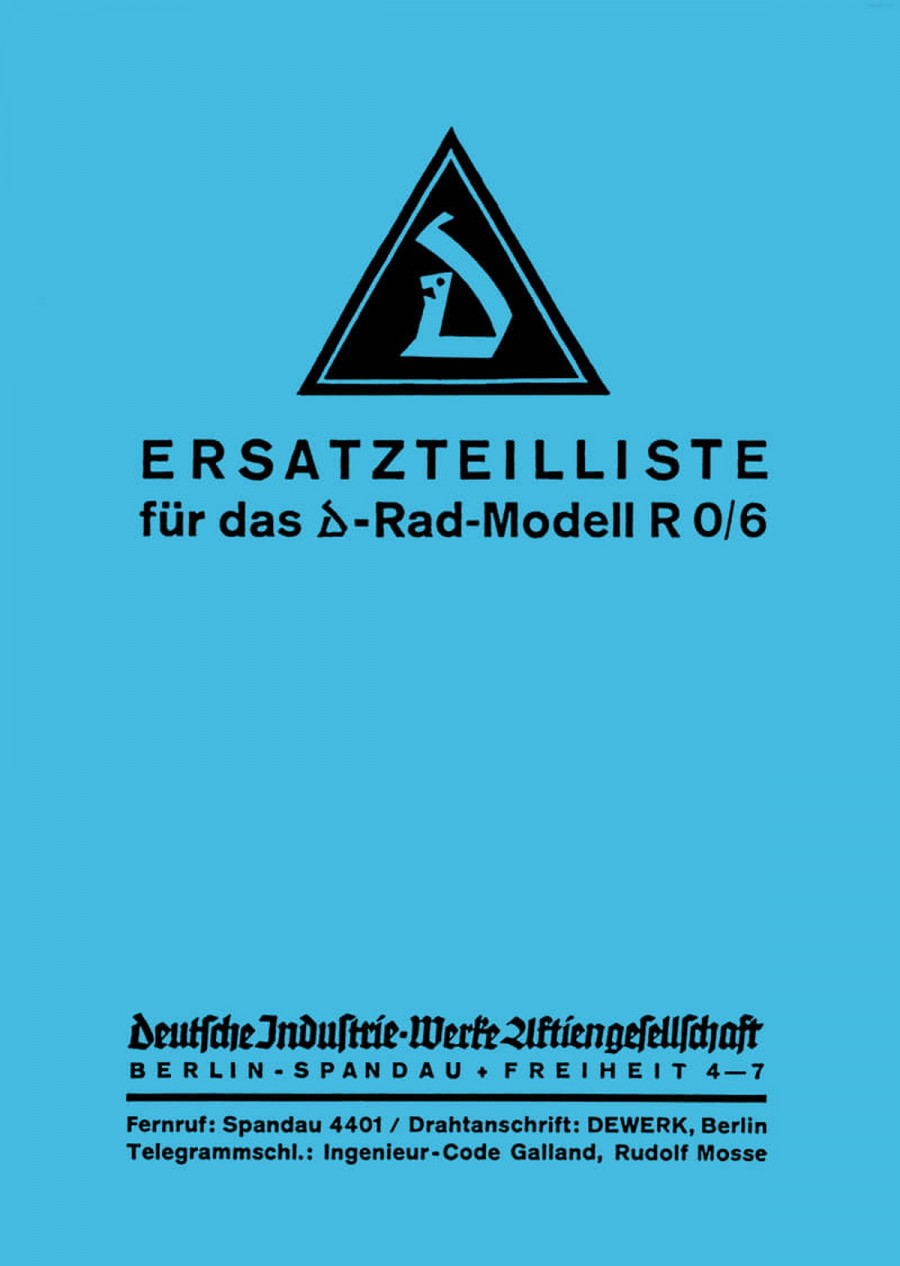 D-Rad R0/6 Ersatzteilkatalog