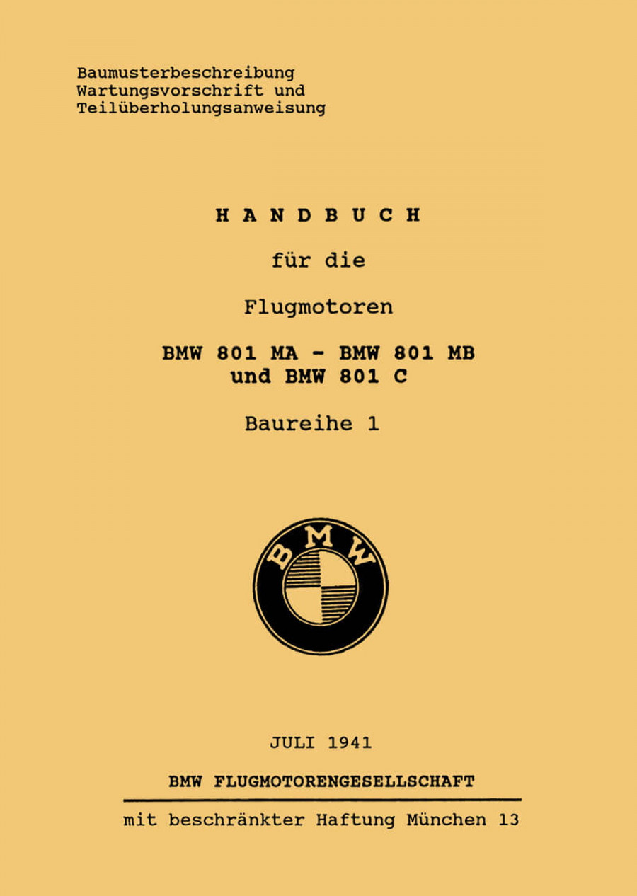 BMW Flugmotoren 801MA 801MB 801C Handbuch