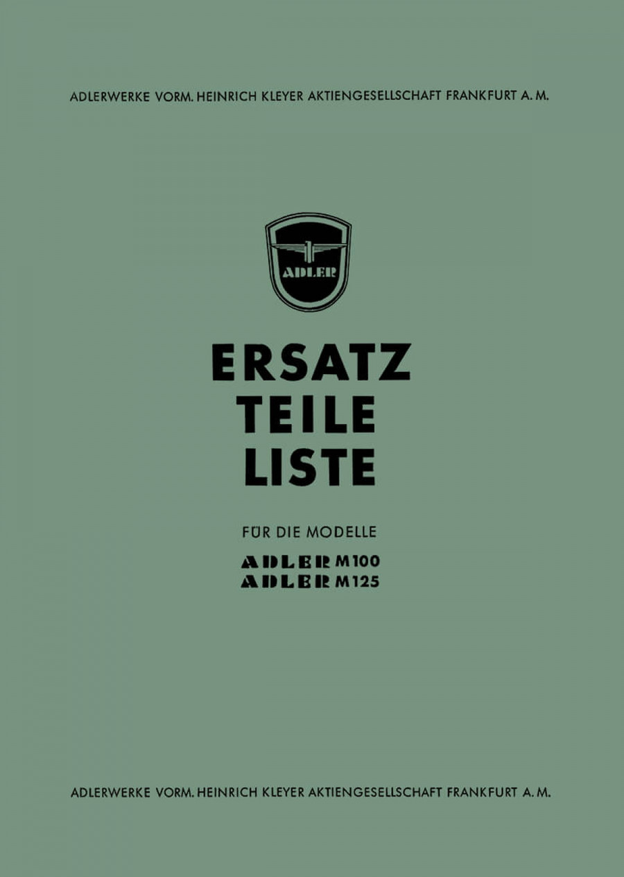 Adler M100 und M125 Ersatzteilkatalog