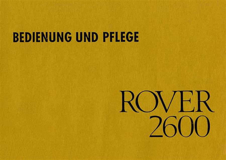 Rover 2600 Betriebsanleitung