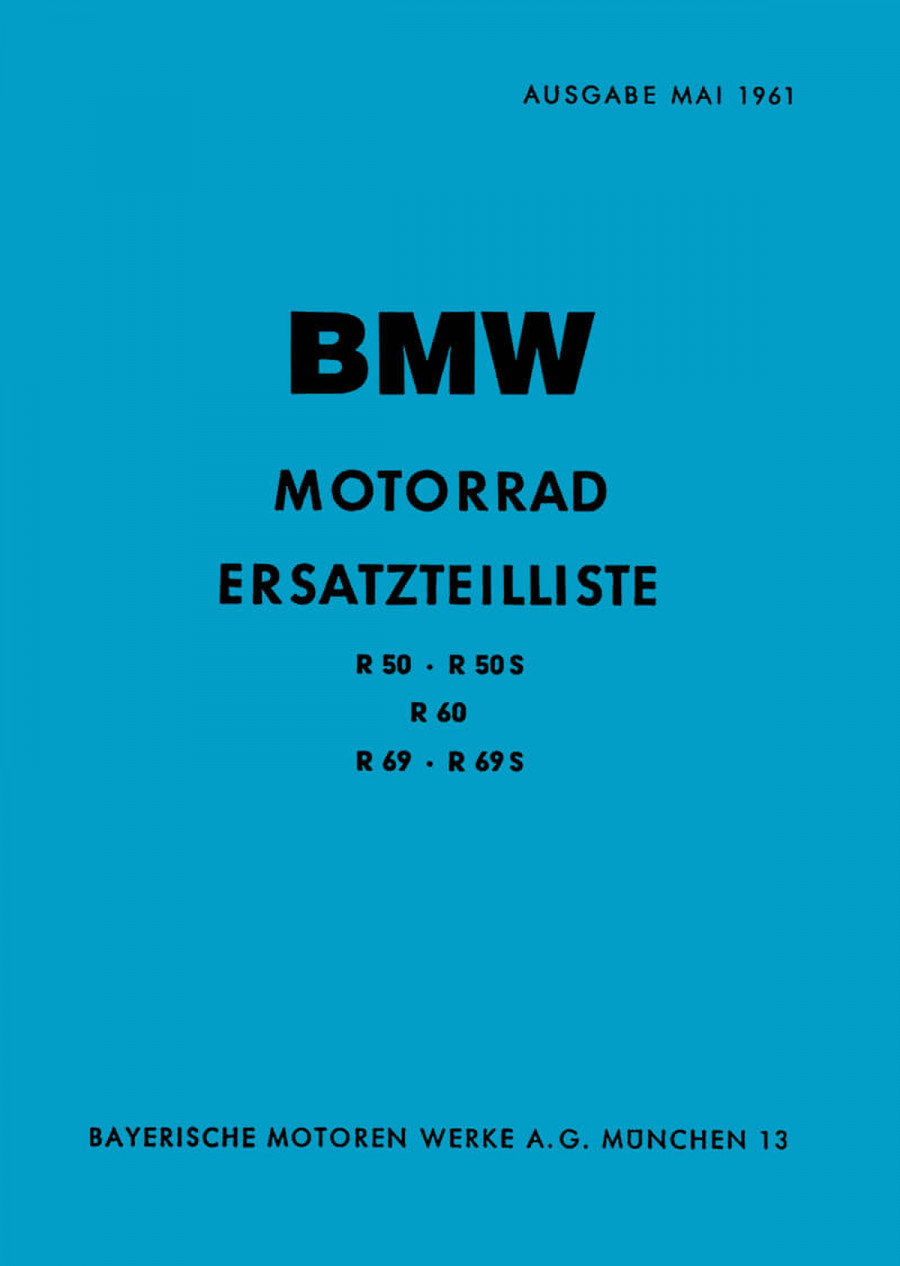 BMW R50 50S R60 R69 R69S Ersatzteilkatalog