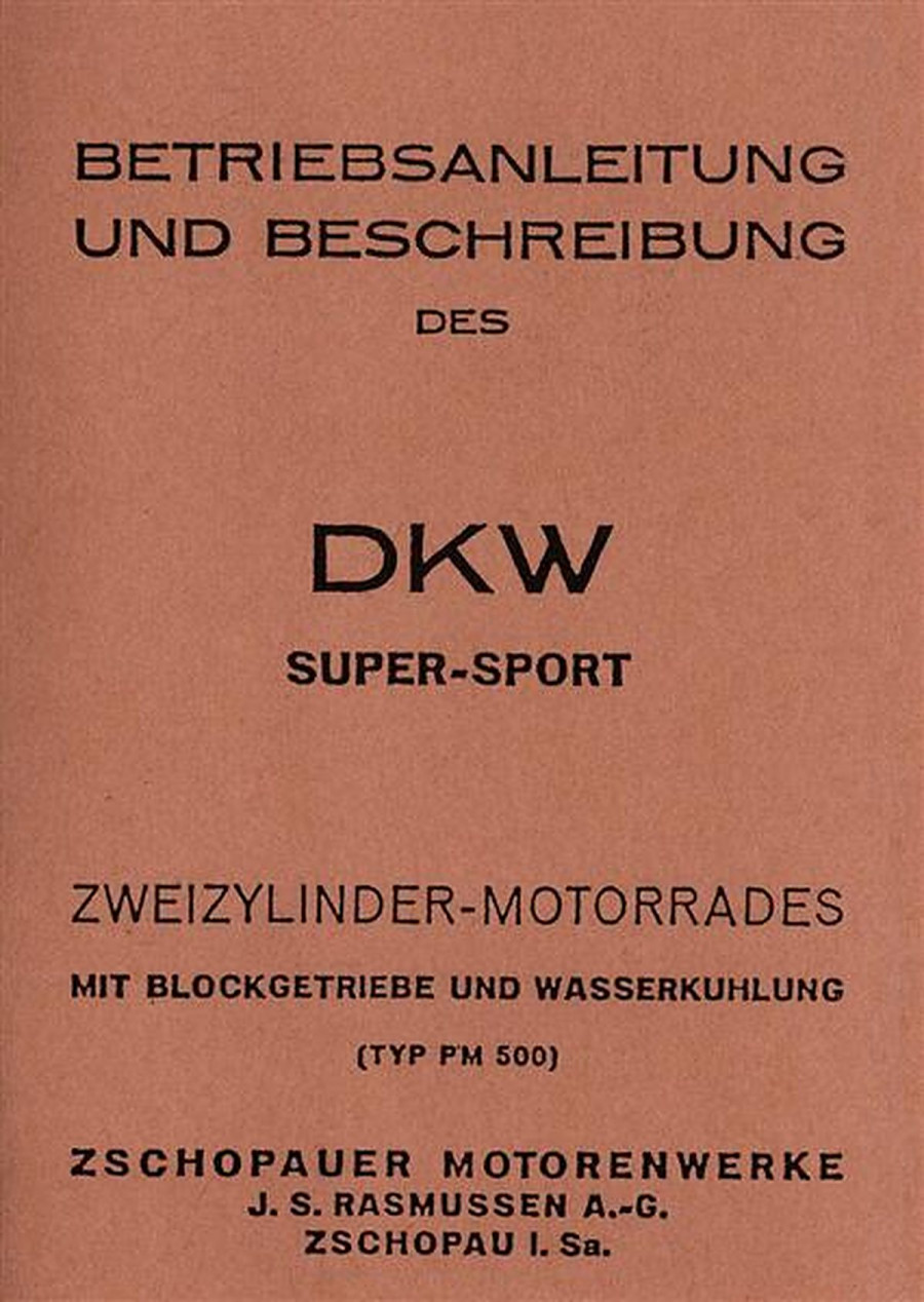 DKW Super Sport 500 Betriebsanleitung