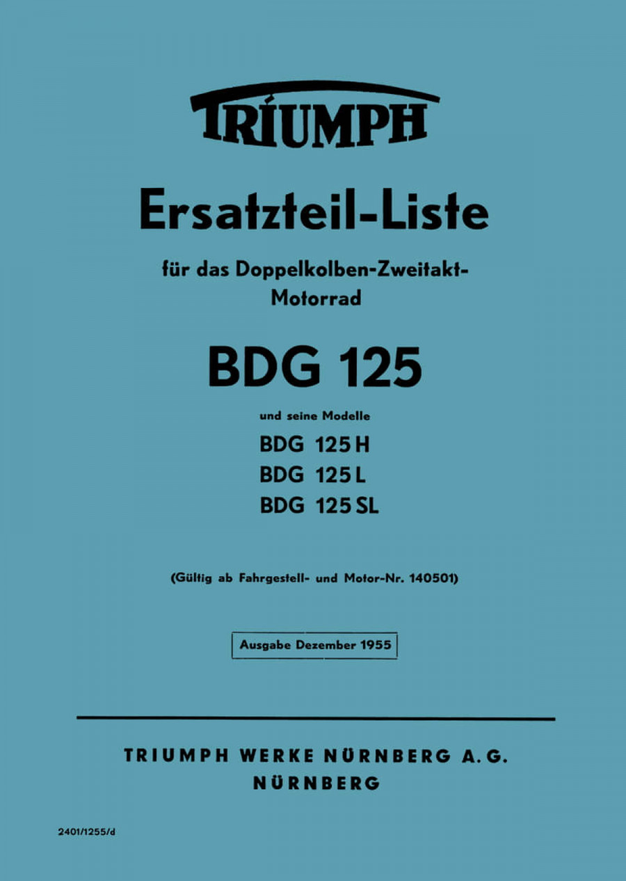 Triumph BDG125 Ersatzteilkatalog