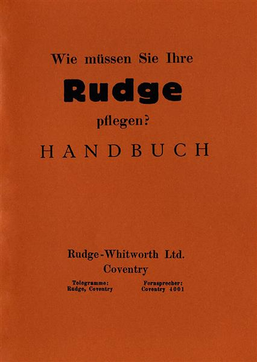 Rudge 250 350 500 Betriebsanleitung