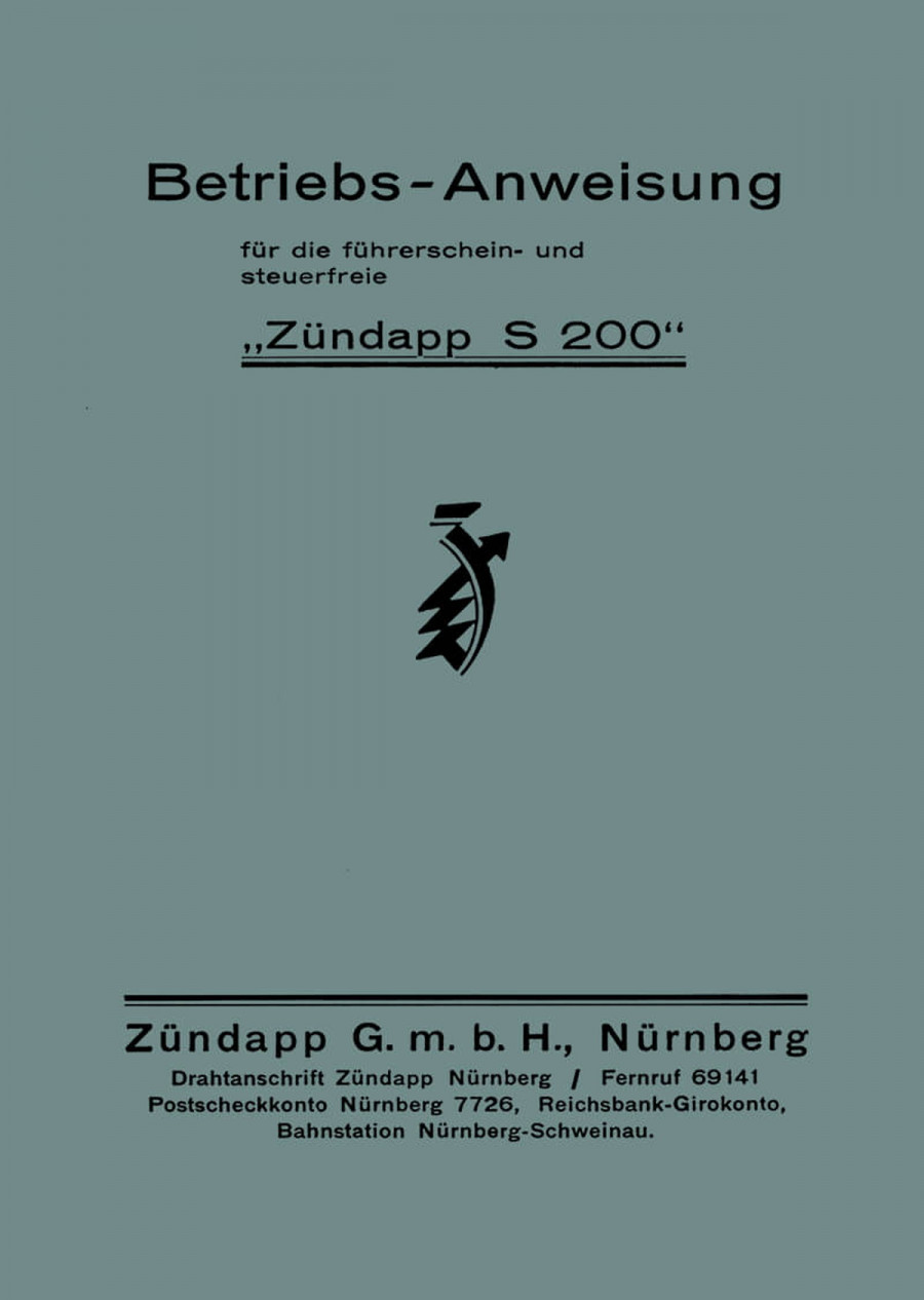 Zündapp S200 Betriebsanleitung