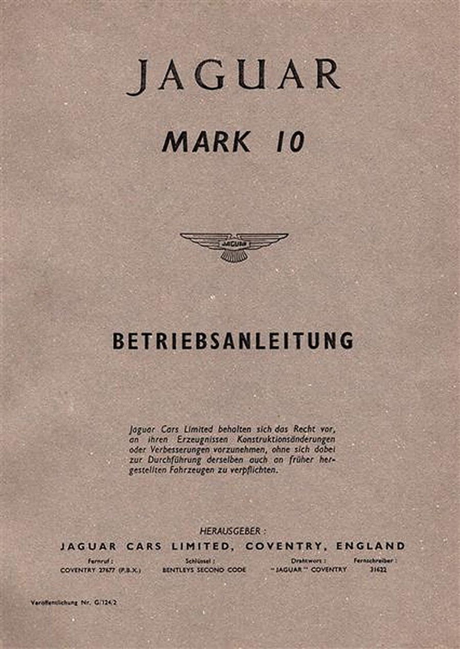 Jaguar Mark 10 Betriebsanleitung