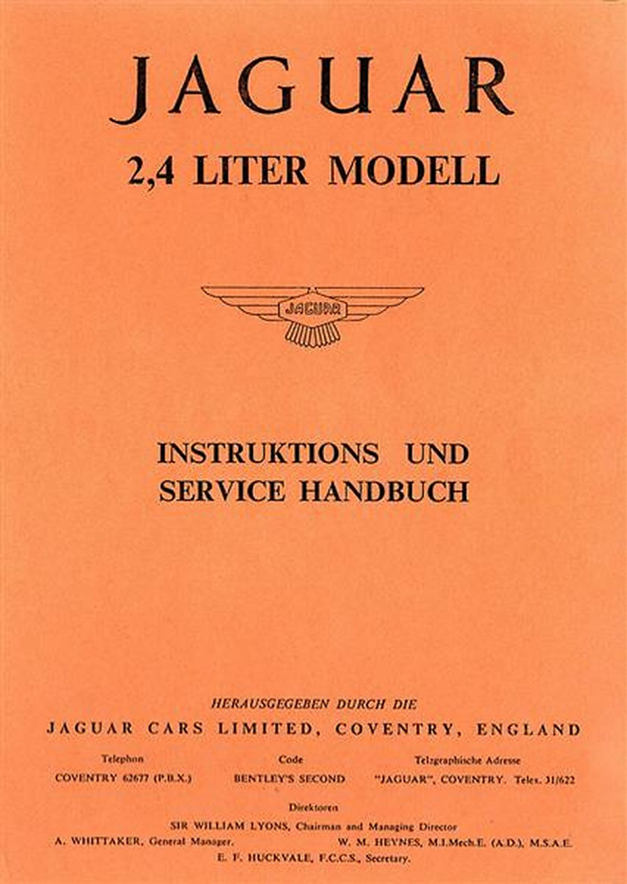 Jaguar 2.4 Liter Betriebsanleitung