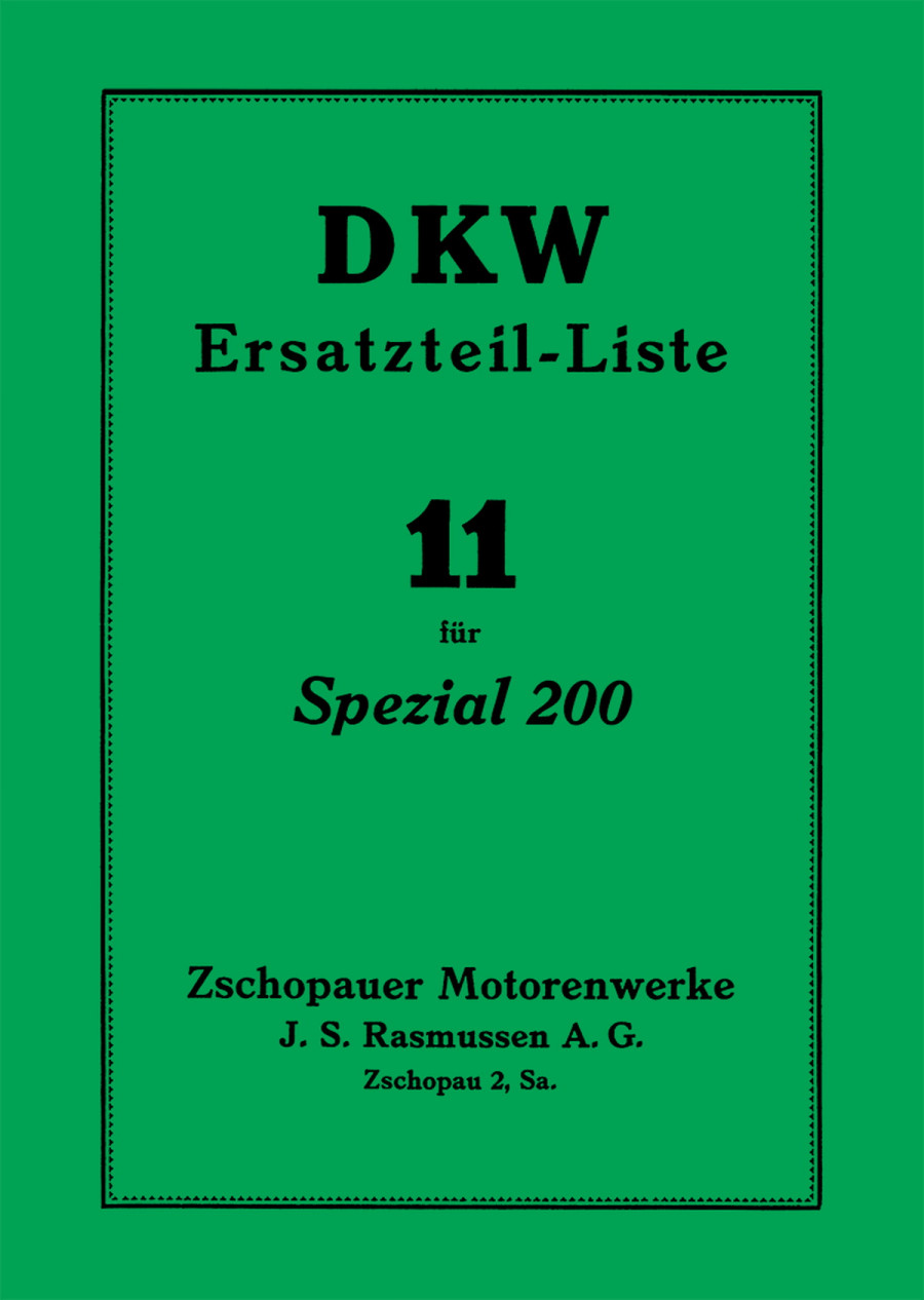DKW Spezial 200 Ersatzteilkatalog
