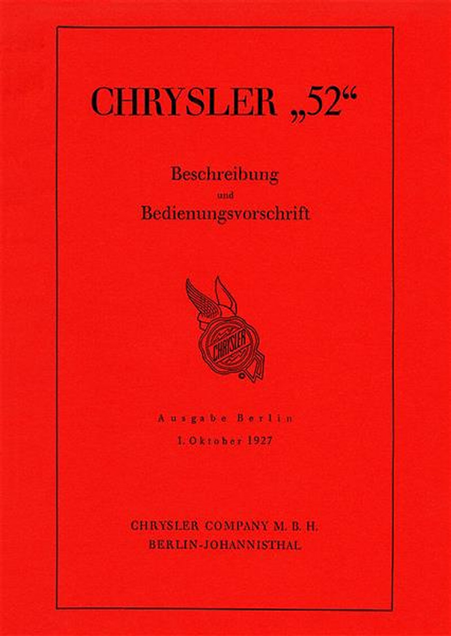Chrysler 52 Betriebsanleitung