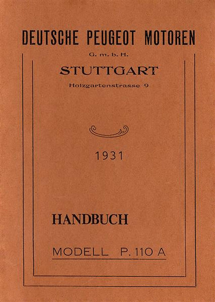 Peugeot P110A Handbuch