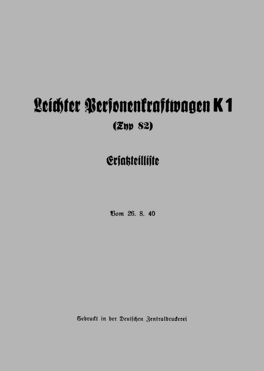 VW Typ 82 K1 Ersatzteilkatalog
