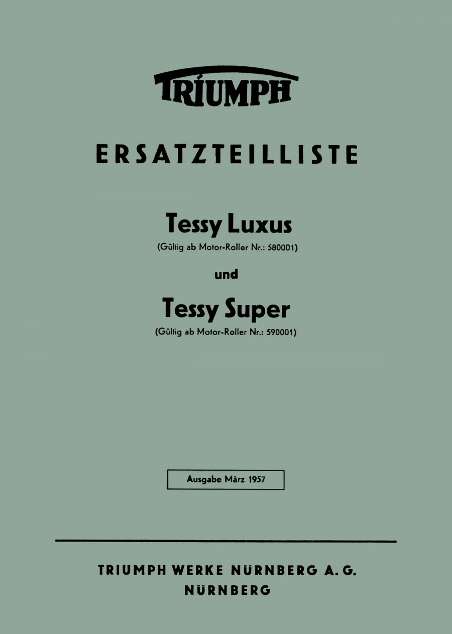 Triumph Tessy Luxus und Tessy Super Ersatzteilkatalog
