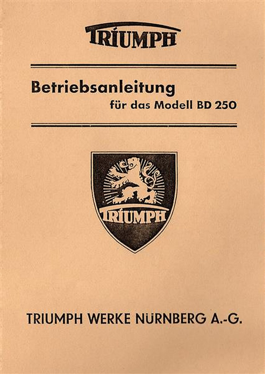 Triumph BD250 Betriebsanleitung