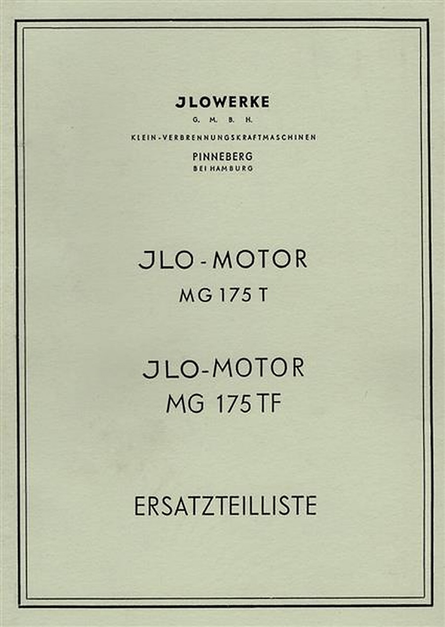 ILO MG175 T und MG175 TF Ersatzteilkatalog