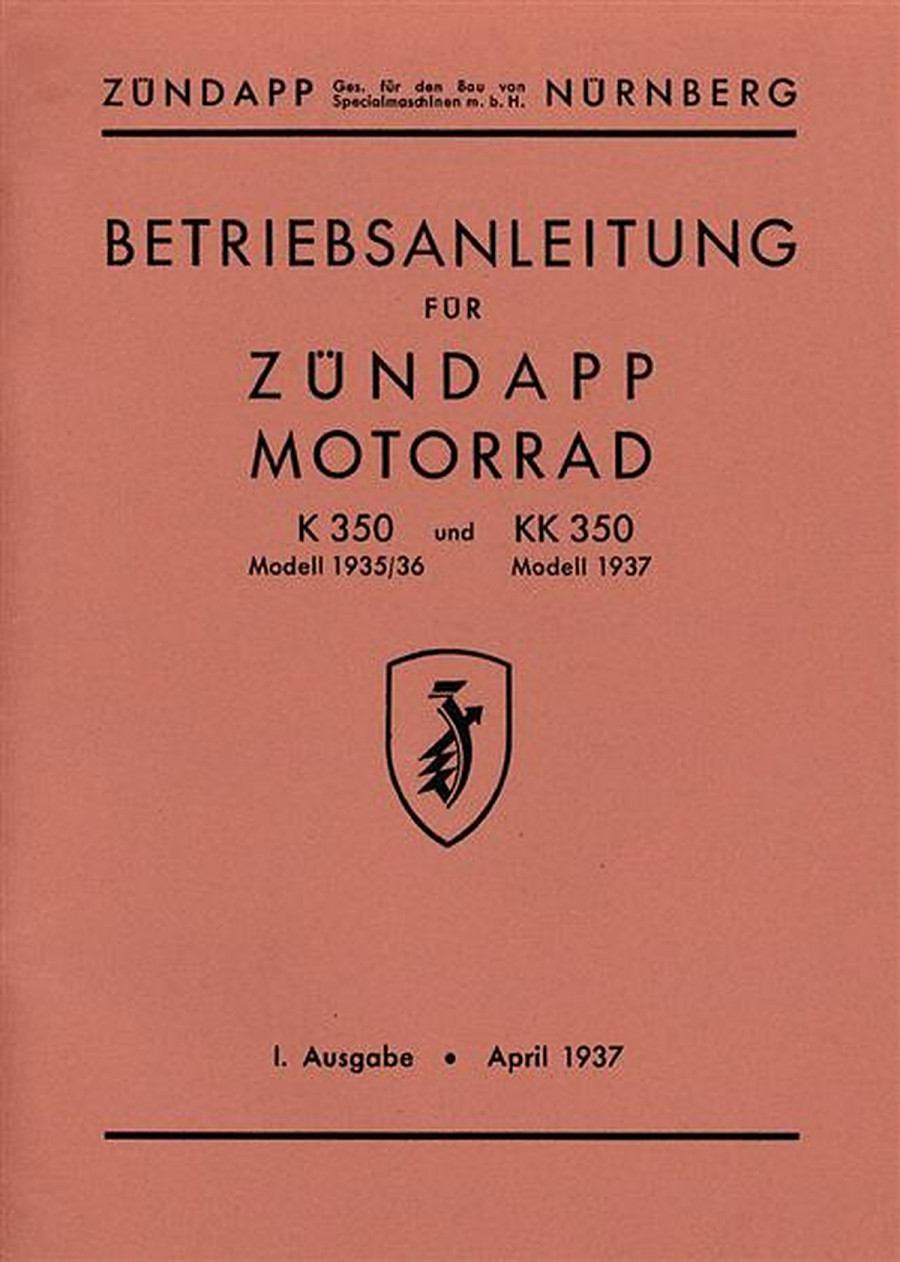 Zündapp K350 und KK350 Betriebsanleitung