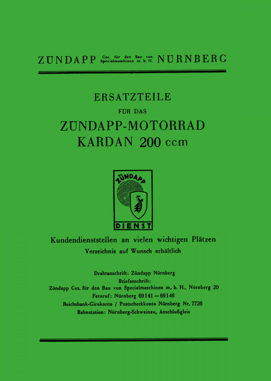 Zündapp K200 Ersatzteilkatalog