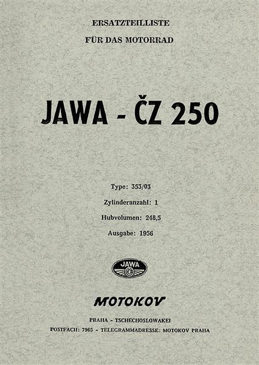 Jawa - CZ 250 Typ 353/03  Ersatzteilkatalog