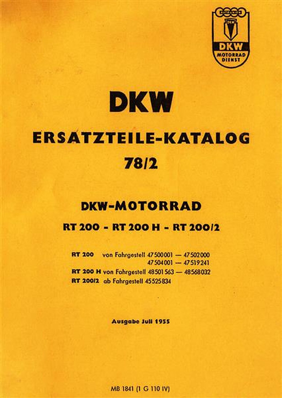 DKW RT200 RT200/2 RT200 H Ersatzteilkatalog