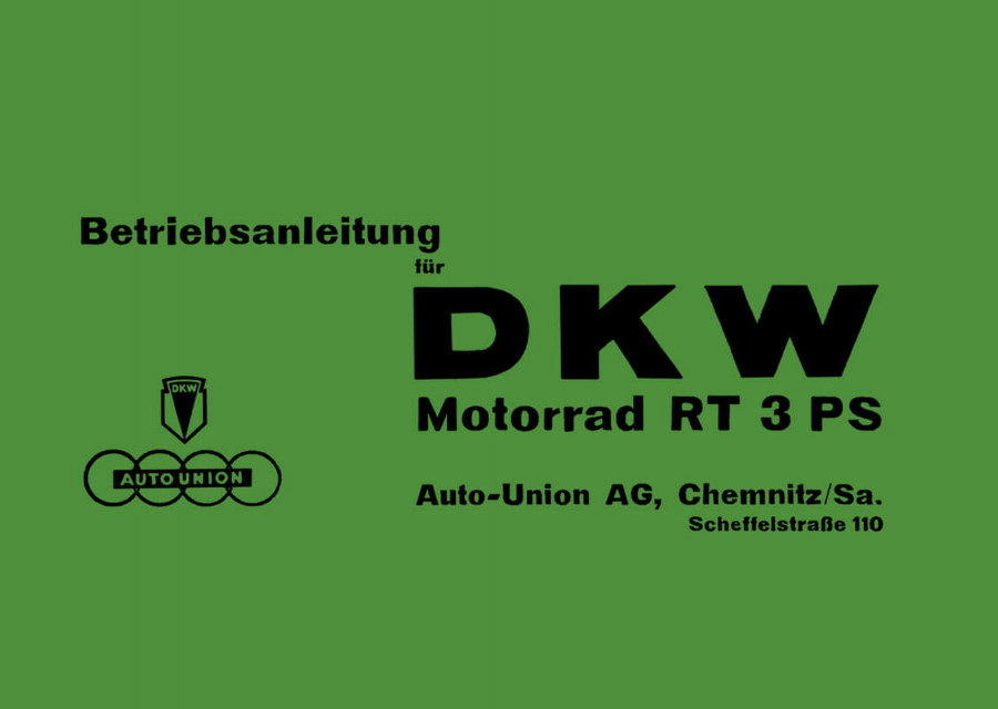 DKW Motorrad RT 3 PS Betriebsanleitung