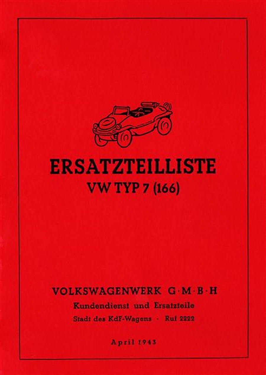 VW Typ 7 (166) Schwimmwagen Ersatzteilkatalog