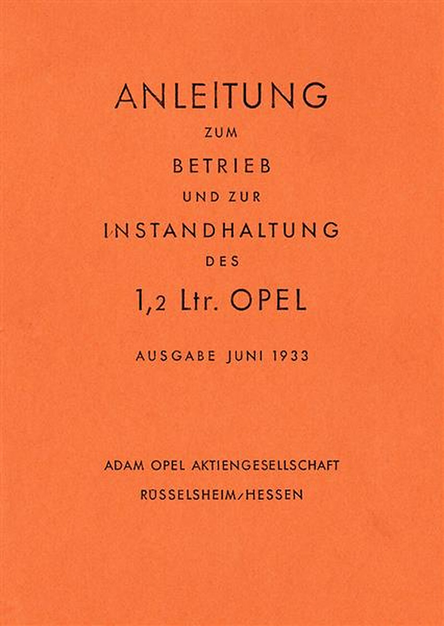 Opel Olympia 1.2 Betriebsanleitung