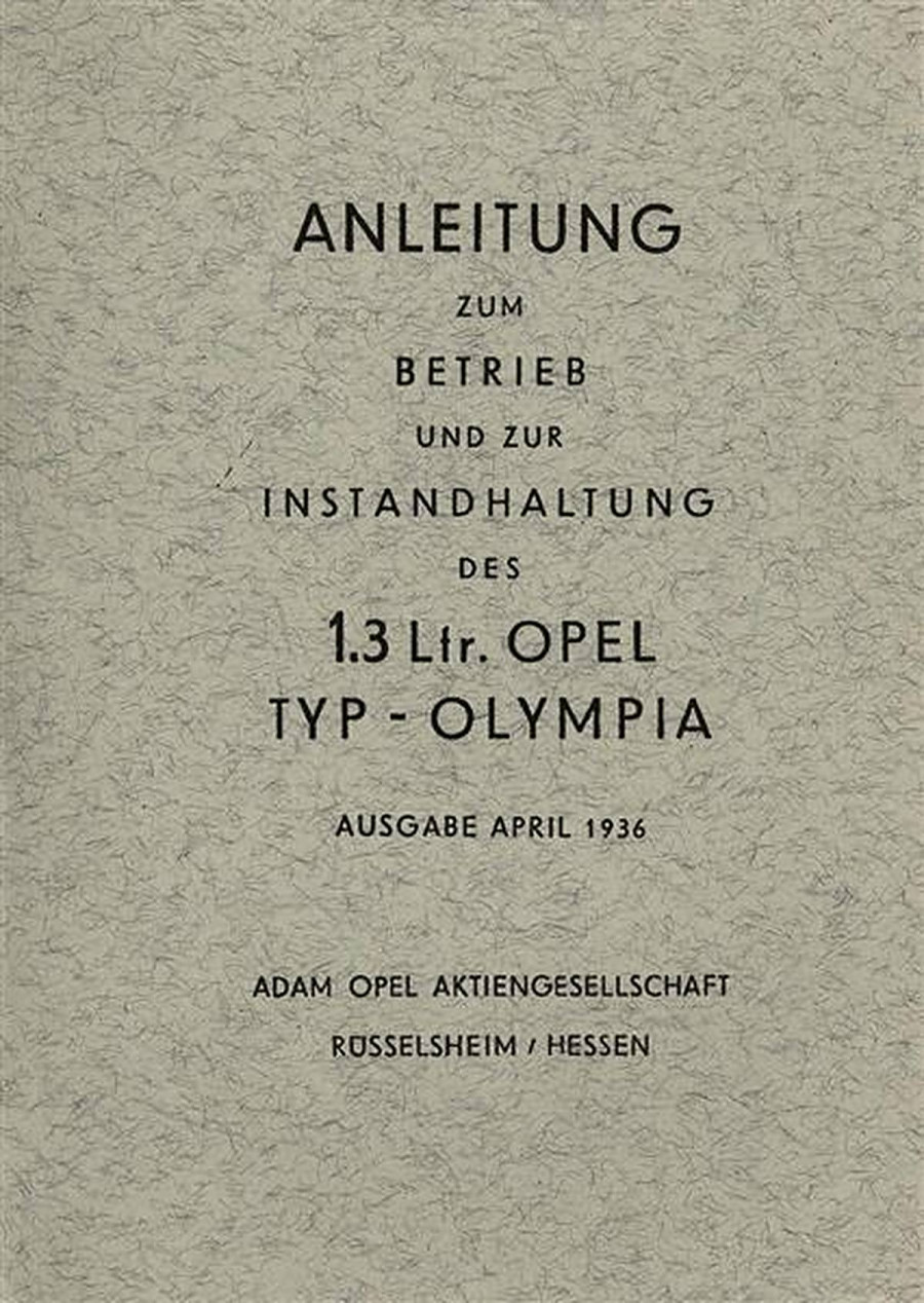 Opel Olympia 1.3 Betriebsanleitung