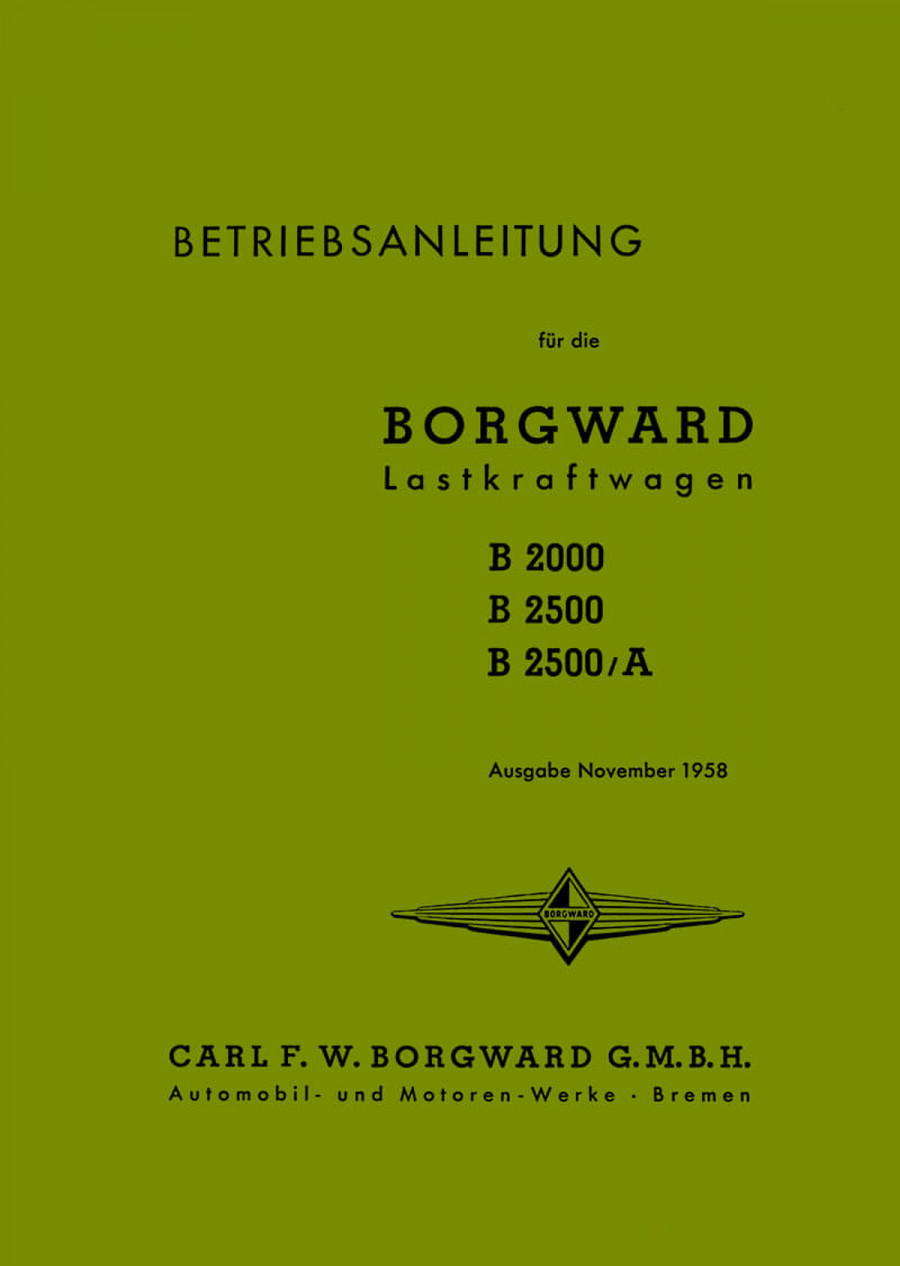 Borgward B2000 B2500B B2500A Betriebsanleitung