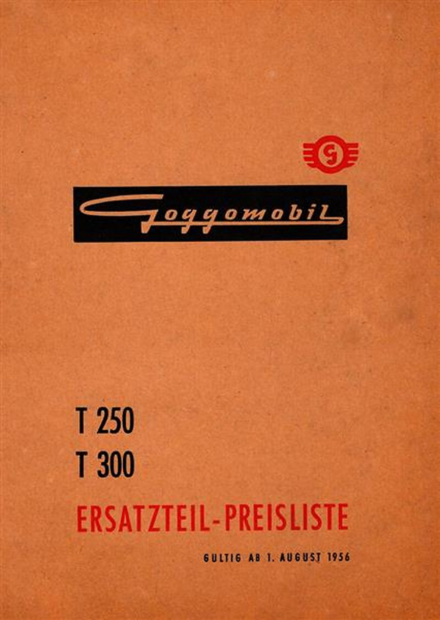 Glas Goggomobil T250 und T300 Ersatzteilkatalog