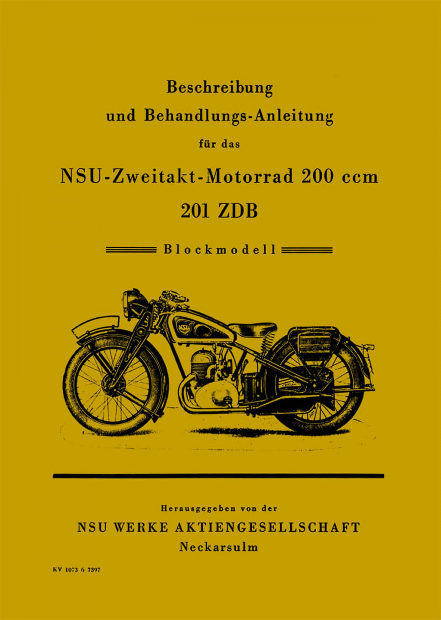 NSU 201ZDB Betriebsanleitung