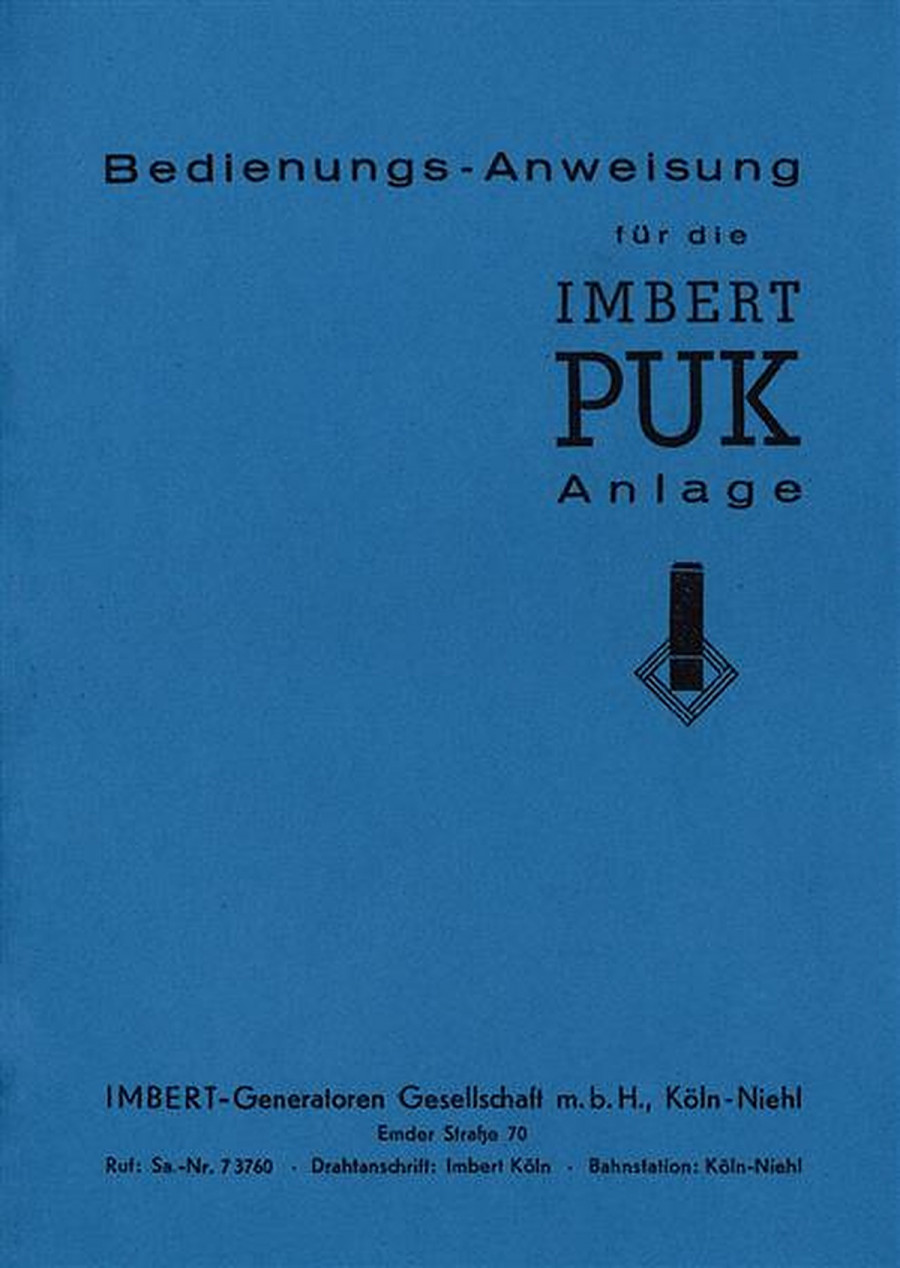 Imbert Holzgas Anlage PUK Bedienungsanleitung