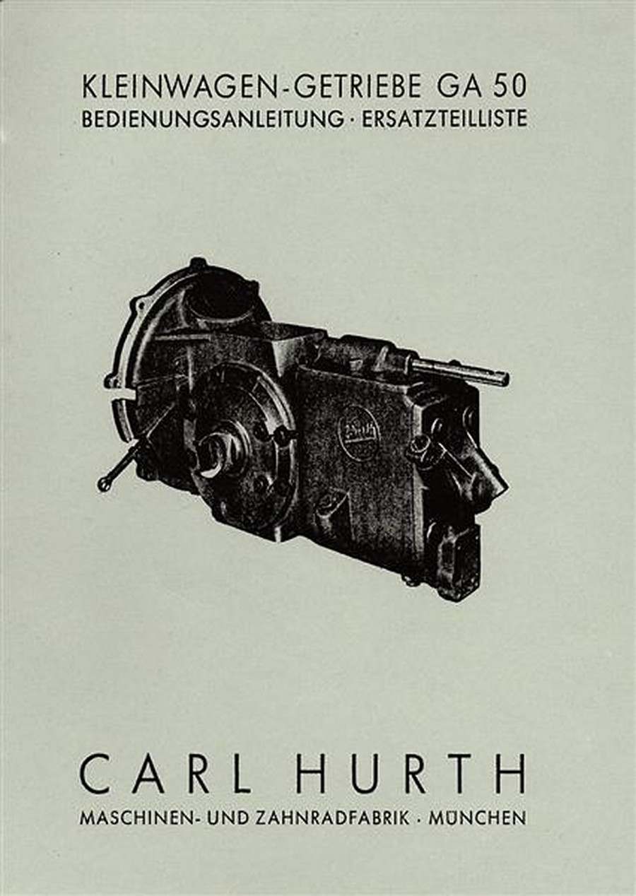 Hurth Getriebe GA50 Bedienung und Ersatzteilliste